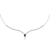 Colier tenis argint cu piatra neagra DiAmanti SMT-1021B-N-AS